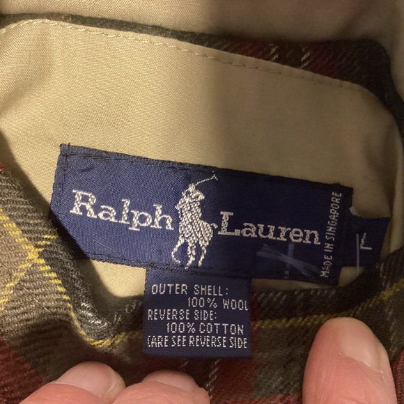 Ralph Lauren womens plaid wool jacket size large reversible to Tan jacket - Picture 7 of 11